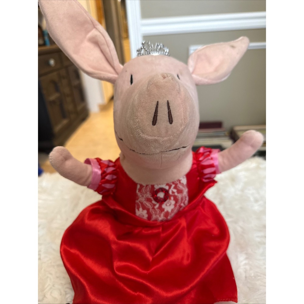 Olivia the Pig Plush Backpack Red Princess Dress Tiara Accessory Innovations NEW